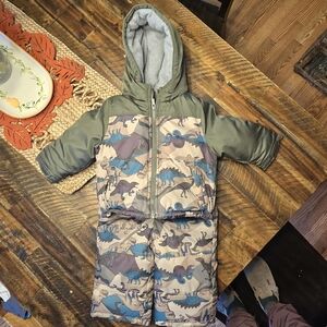Toddler Carter's Two Piece Snowsuit Winter Suit Dinosaur